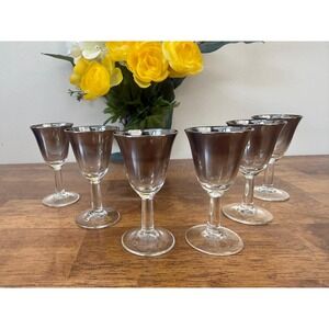 Vintage Bormioli Rocco Michelangelo Crystal Wine Glass Set Smoked Ombre Italy